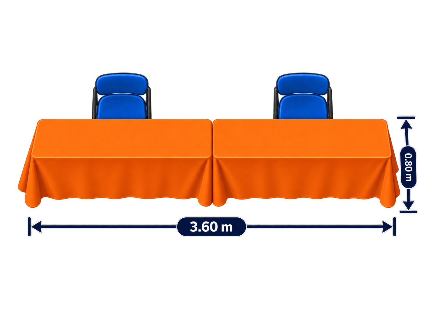 2 Tables vendor table layout with dimensions