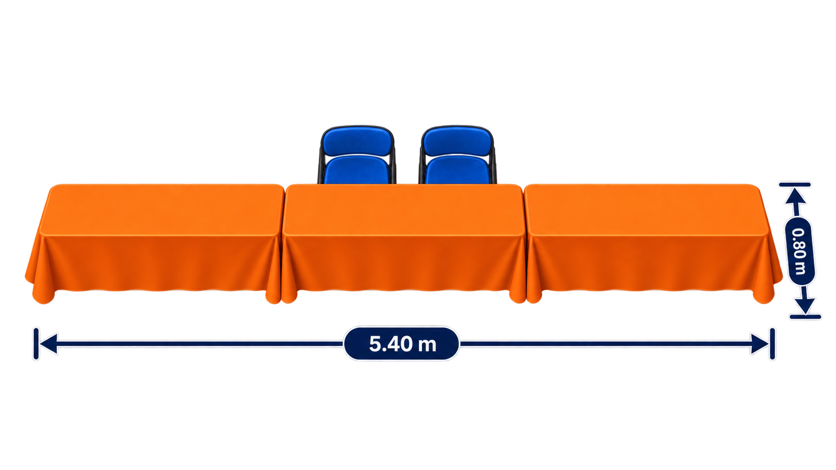 3 Tables vendor table layout with dimensions