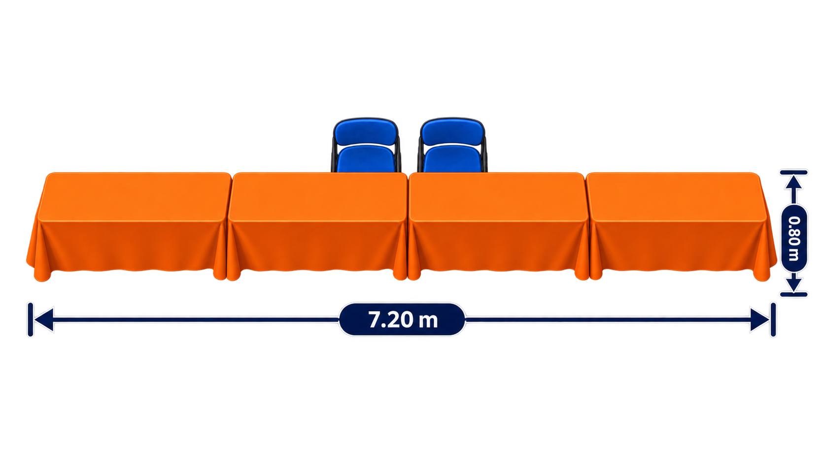 4 Tables vendor table layout with dimensions